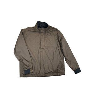 Dryjoys By Footjoy Pullover Mens Large Brown Golf Houndstooth Windbreaker Jacket